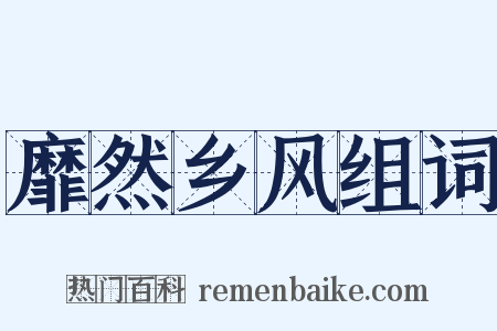 靡然乡风组词是什么意思的图片